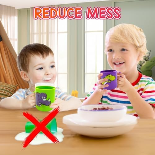 ArtCreativity Dinosaur Mugs Set of 4 3-Inch Kids Cups