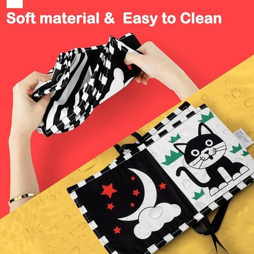 URMYWO High Contrast Baby Book with Mirror