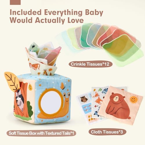 Hahaland Baby Tissue Box Toy for 6-12 Months