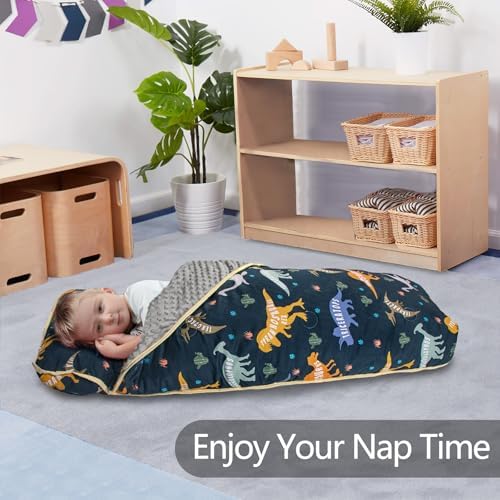 Primlect Thickened Toddler Nap Mat with Pillow and Blanket