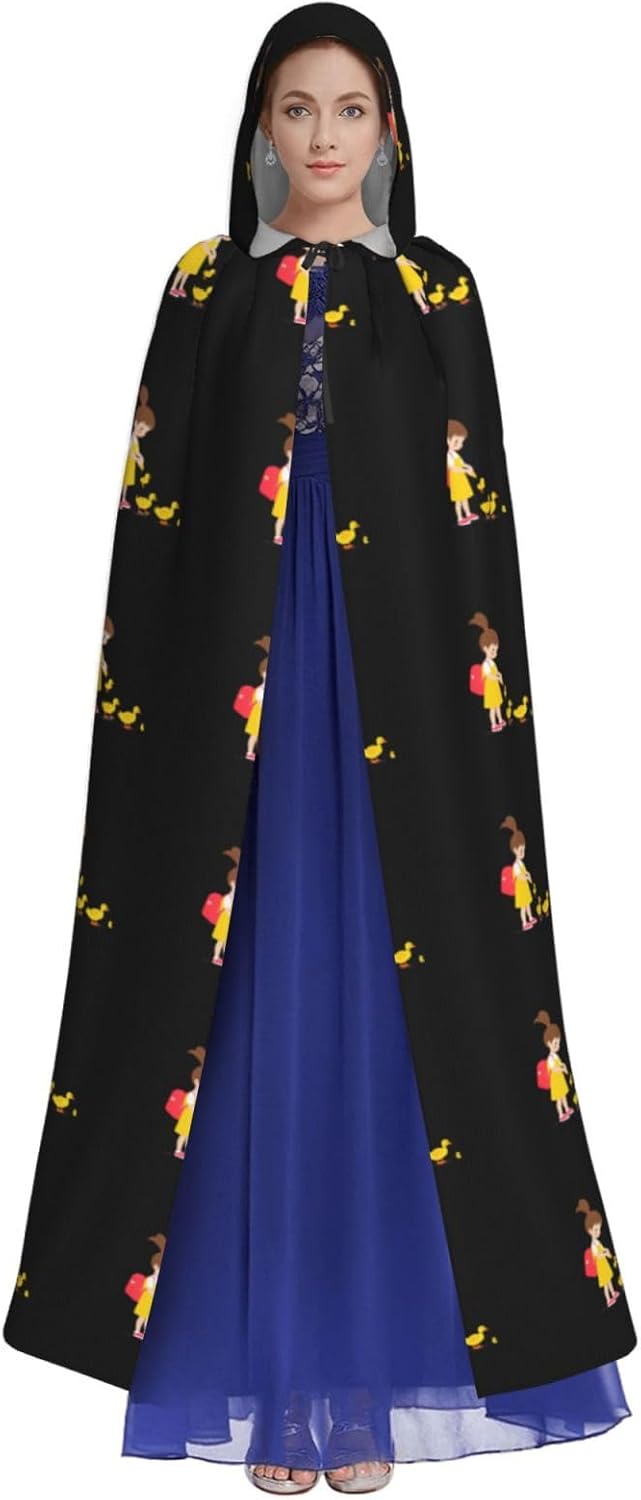 MJHKXLJ Little Girl Feeding Ducklings Hooded Cloak for Halloween