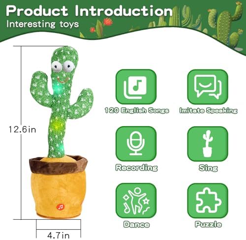 Dancing Talking Cactus Toy with 120 Songs