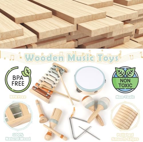 Vanplay Montessori Wooden Musical Instruments for Toddlers 1-3