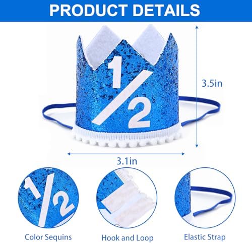 Alainzeo Half Birthday Party Crown for Baby