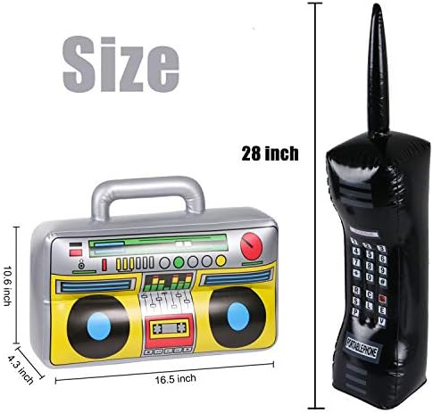 2PCS Inflatable Boombox Phone for 80s 90s Party Decor