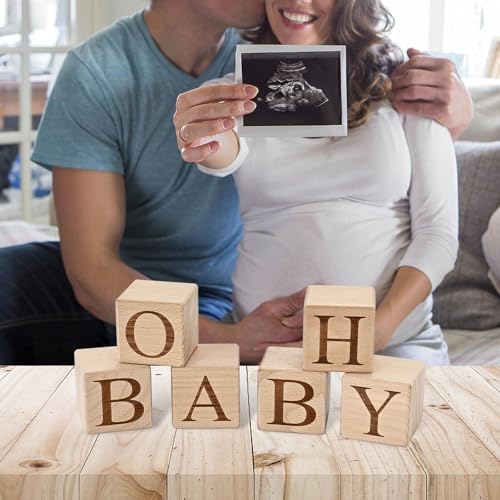 OH BABY Sign Wooden Blocks 2 - Baby Shower Gender Reveal