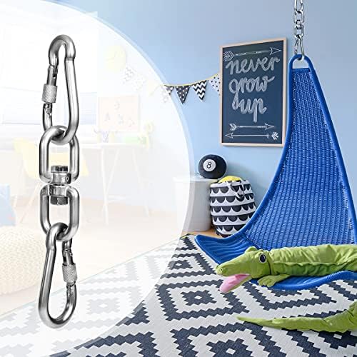Velomill 304 Stainless Steel Swivel Eye Hook M8 Double Ended with Snap Hooks
