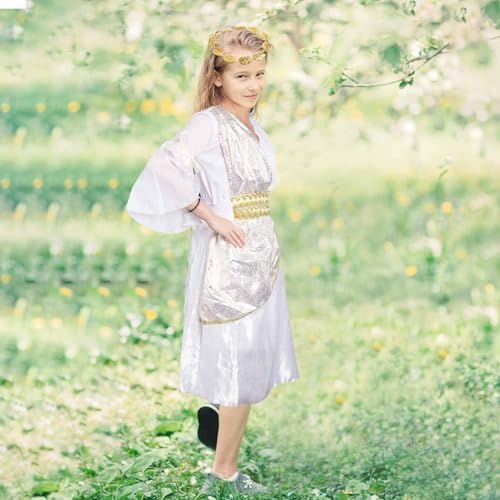 Greek Costume Set for Girls with Dress Headband and Waistband