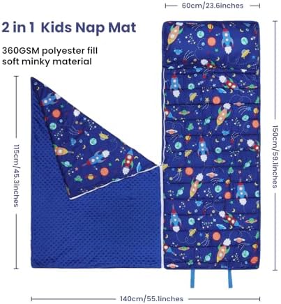 Kids Sleeping Bag Nap Mat with Pillow and Blanket