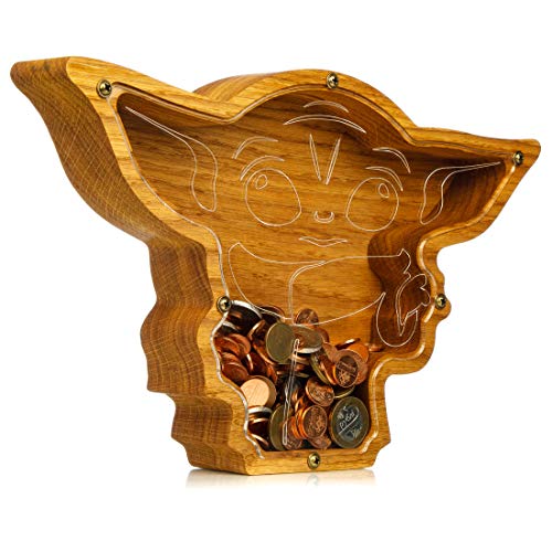 Wood Piggy Bank Alien Montessori Kids Money Box