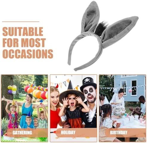 Vaguelly Donkey Ears Headband Costume Prop 1