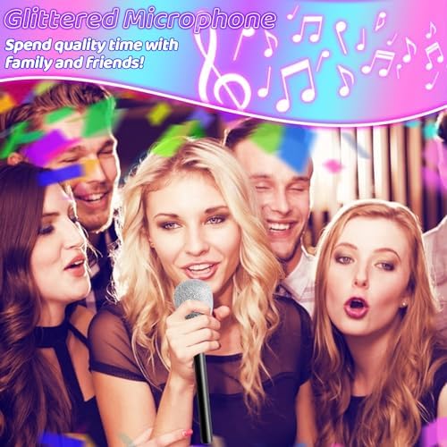 6PCS Glittered Plastic Microphone Props for Kids
