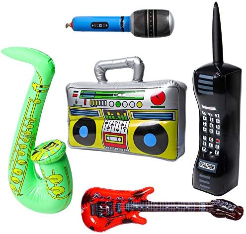 WATINC 5Pcs Inflatable Rock Party Decorations