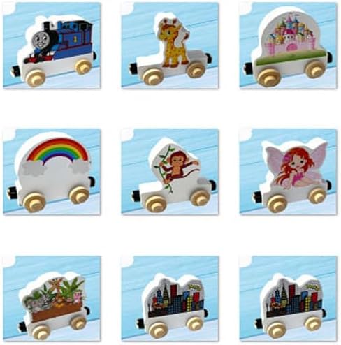 KIDZCO Wooden Character Train Puzzle with Magnets