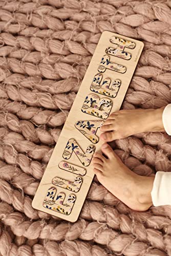 Pabawa Toddler Puzzle with Personalized Floral Name