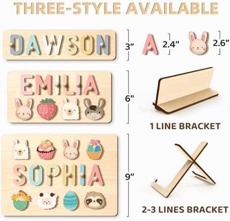 Customizedbee Personalized Wooden Name Puzzle for Toddlers