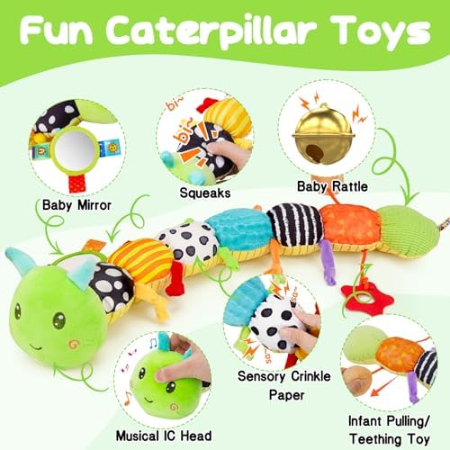Melodyinn Baby Sensory Caterpillar Toy 0-6 Months