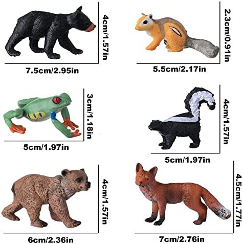 JOKFEICE 16PCS Woodland Animal Figures for Kids