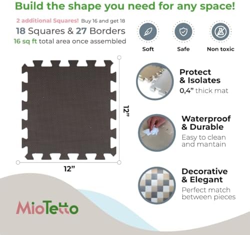 MioTetto Foam Floor Tiles for Kids - Safe Comfortable Play Mat