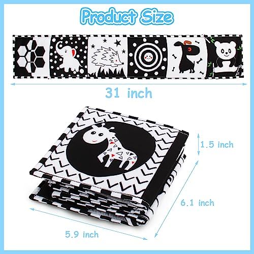Cawgug High Contrast Baby Book for Tummy Time Development