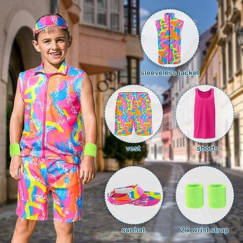 80s Workout Costume for Kids Halloween Cosplay Set