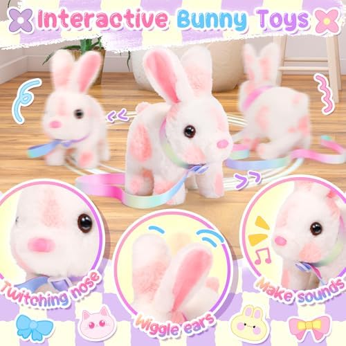 NINAOR Easter Bunny Toy with Crossbody Bag and Pet Care Accessories