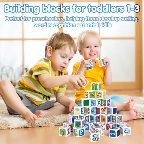 PLAY ABC Stacking Blocks 28PCS for Toddlers 1-3