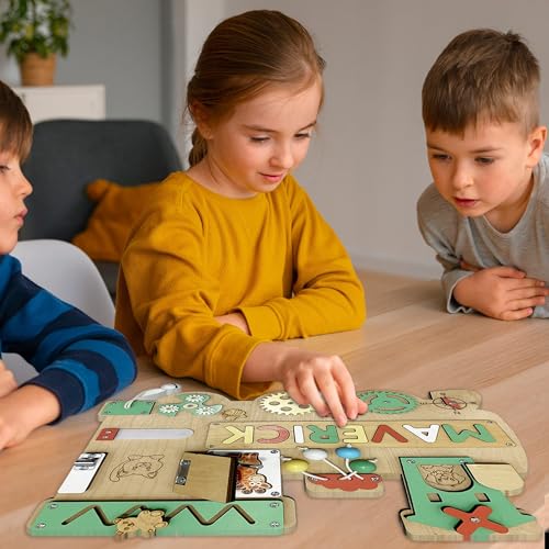Customized Name Puzzle for Toddlers Montessori Wooden Busy Board