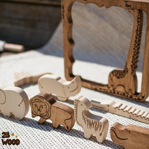 Handmade Wooden Animal Puzzle for Toddlers 3-5