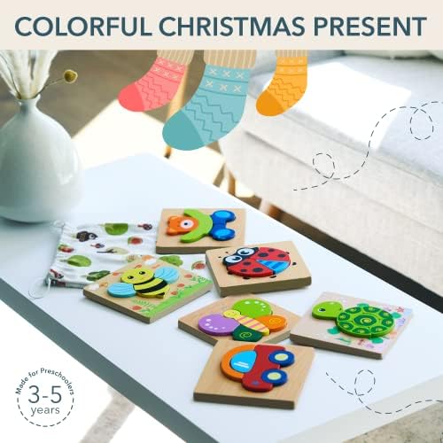 Magifire Wooden Puzzles Set of 6 for Toddlers 1-3 1