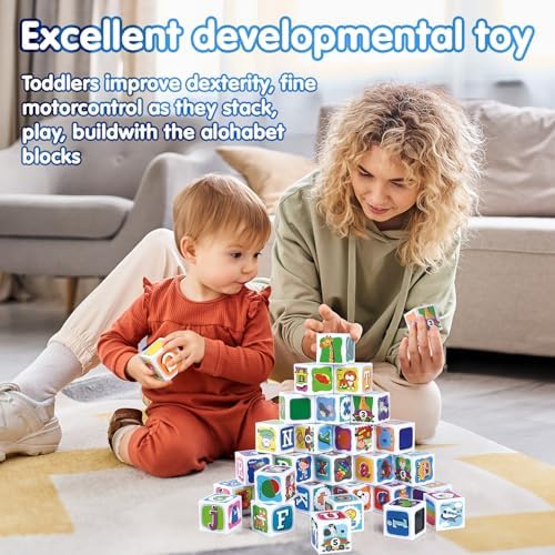 PLAY ABC Stacking Blocks 28PCS for Toddlers 1-3