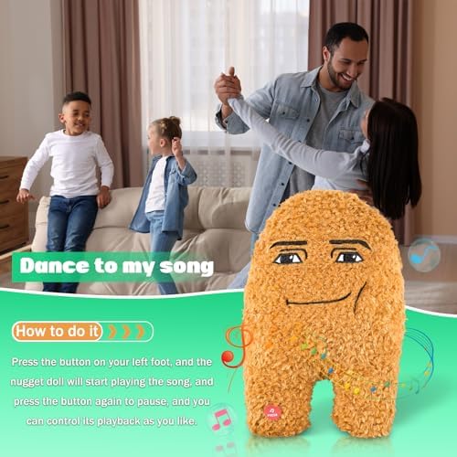 Gegagedigedagedago Plush Toy 157In Funny Chicken Nugget Singing Pliiow Stuffed Animal