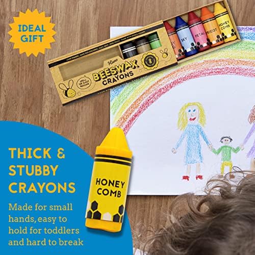 Hieno 100 Pure Beeswax Crayons - Natural Jumbo Sizes for Toddlers