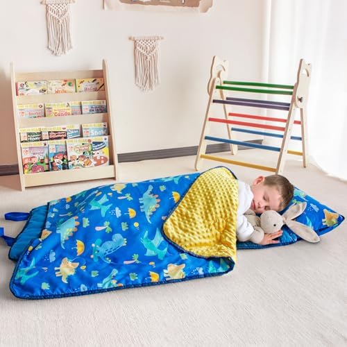 Primlect Toddler Nap Mat with Pillow and Blanket 55x35 Extra Large Sleep Bag