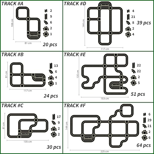 Wooden Car Track Playset with Garages and Bridge