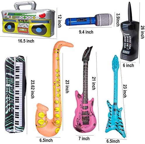 WedFeir 7 Pack Inflatable Rock Star Toys Set