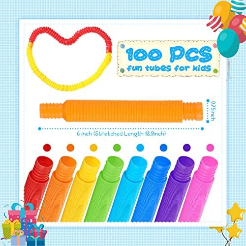 Civaner 100 Piece Fidget Tube Sensory Toy Pack