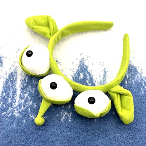 Green Alien Headband with Three Eyes for Girls Kids