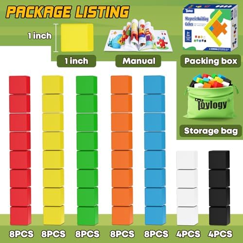 Toylogy 48PCS Magnetic Blocks for Toddlers