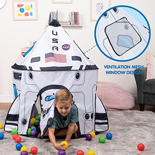 Astronaut Helmet with Blue Visor Rocket Ship Play Tent for Kids