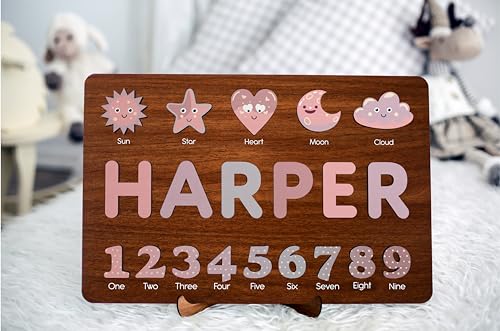 Custom Wooden Name Puzzle for Kids Personalized Montessori Learning Toy