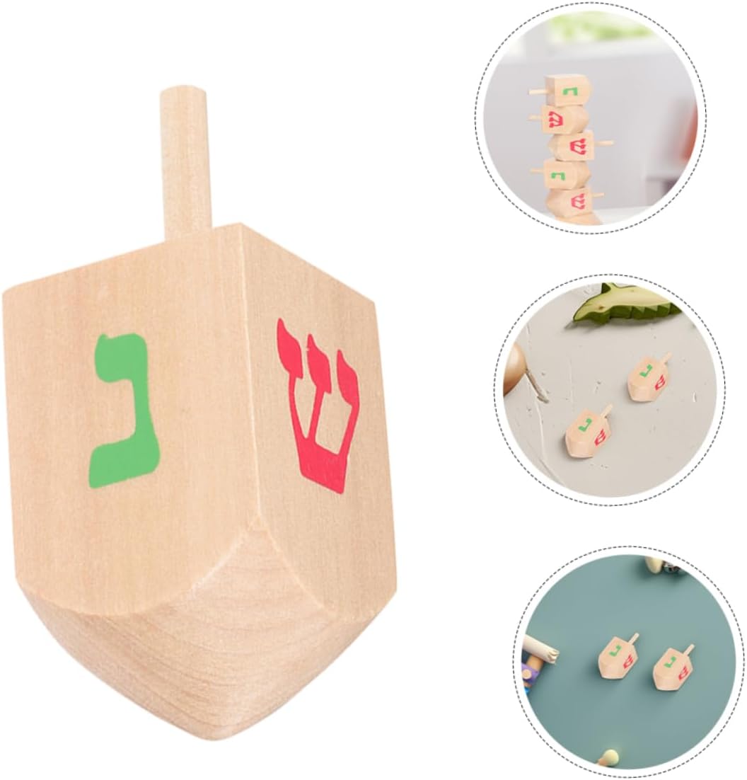 Vaguelly Hanukkah Decorations Wooden Gyroscope Toys for Babys Party