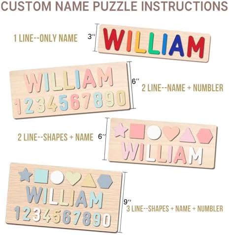 Personalized Wooden Name Puzzle for Kids 1-3