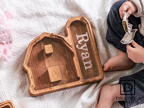 Drapela Works Barn Piggy Bank USA Made Personalized 1