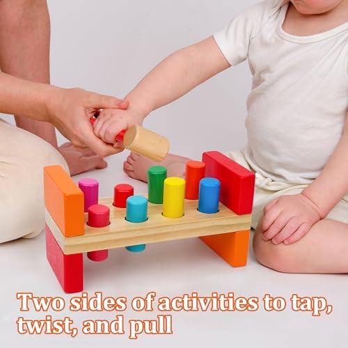 Hidoggy Wooden Hammer Toy for Toddlers 1-3