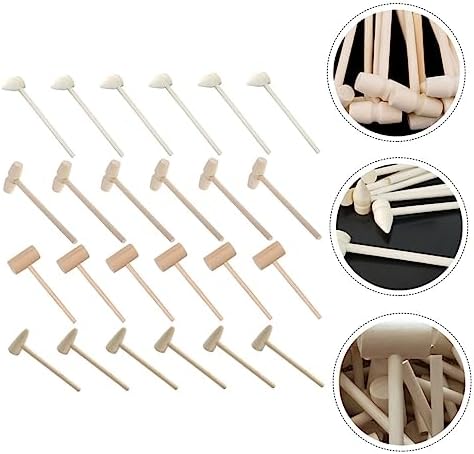 24pcs Mini Wooden Crab Hammers for Kids