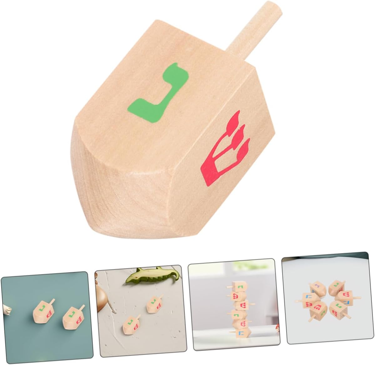 Vaguelly Hanukkah Decorations Wooden Gyroscope Toys for Babys Party