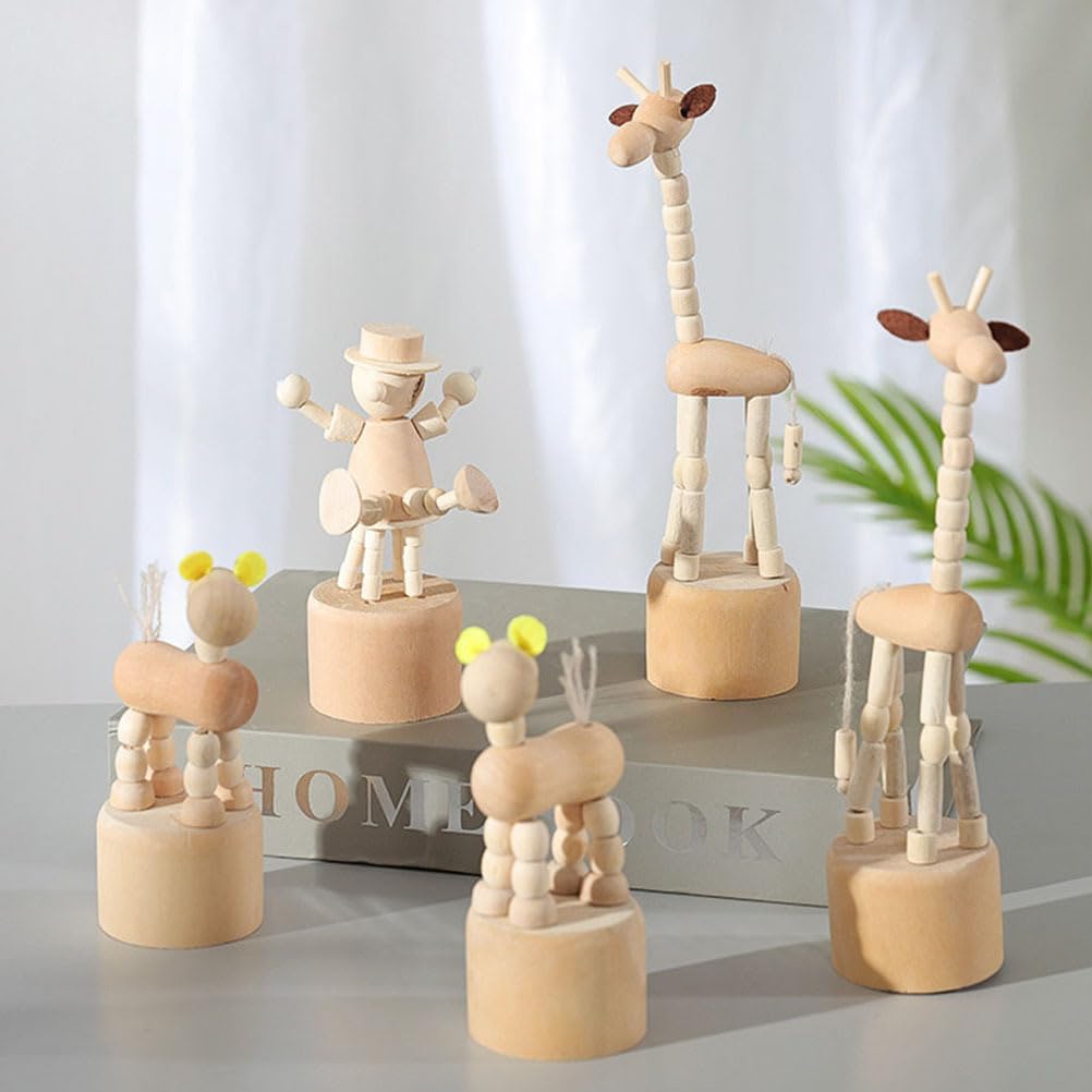 3Pcs Wooden Finger Puppets for DIY Crafts and Decor