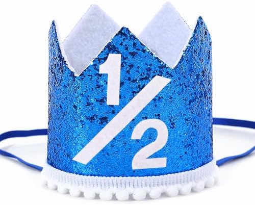 Alainzeo Half Birthday Party Crown for Baby