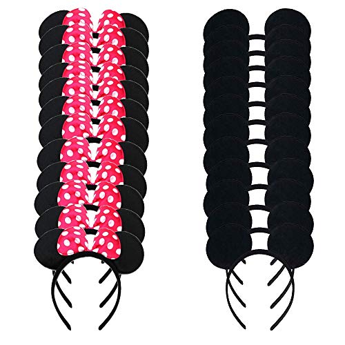 Set of 24 Mouse Costume Deluxe Fabric Ears Headbands